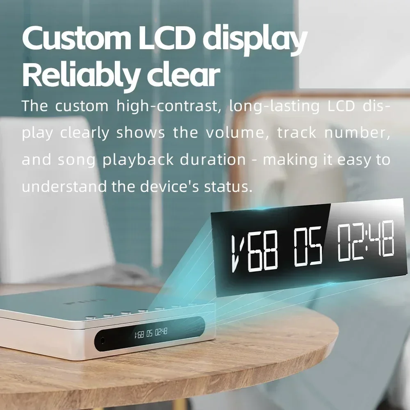 DM13 Multifunctional Portable Stereo CD Player with Long-Lasting Battery Support