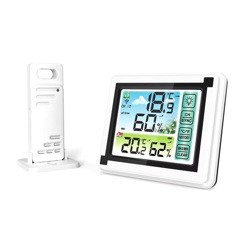 Digital Thermometer Weather Station Indoor Outdoor Wireless Temperature Humidity