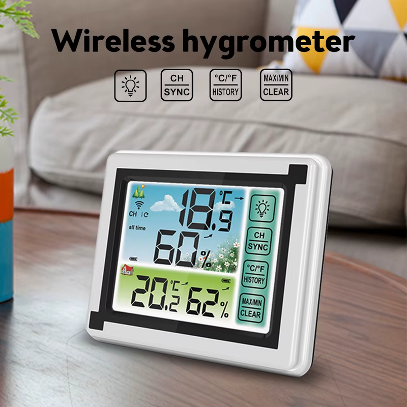 Digital Thermometer Weather Station Indoor Outdoor Wireless Temperature Humidity