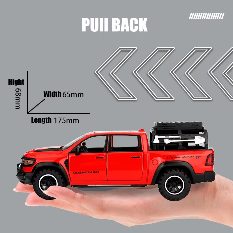 1/32 Dodge RAM MAMMOTH Pickup Toy Car Miniature Diecast Metal off Road Vehicle M