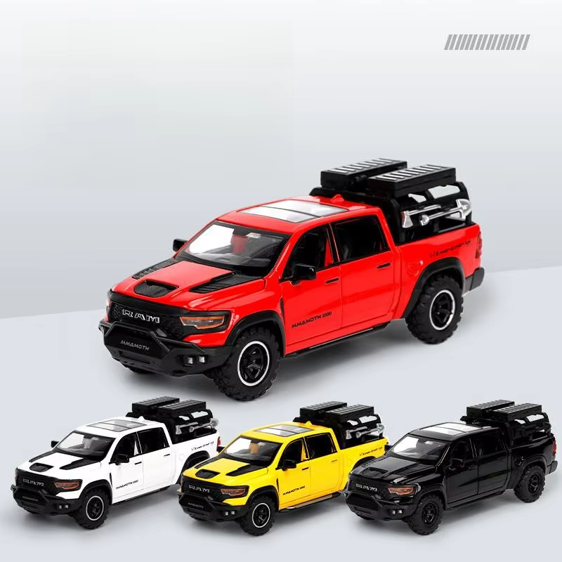 1/32 Dodge RAM MAMMOTH Pickup Toy Car Miniature Diecast Metal off Road Vehicle M
