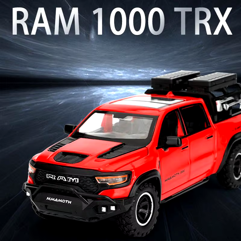 1/32 Dodge RAM MAMMOTH Pickup Toy Car Miniature Diecast Metal off Road Vehicle M
