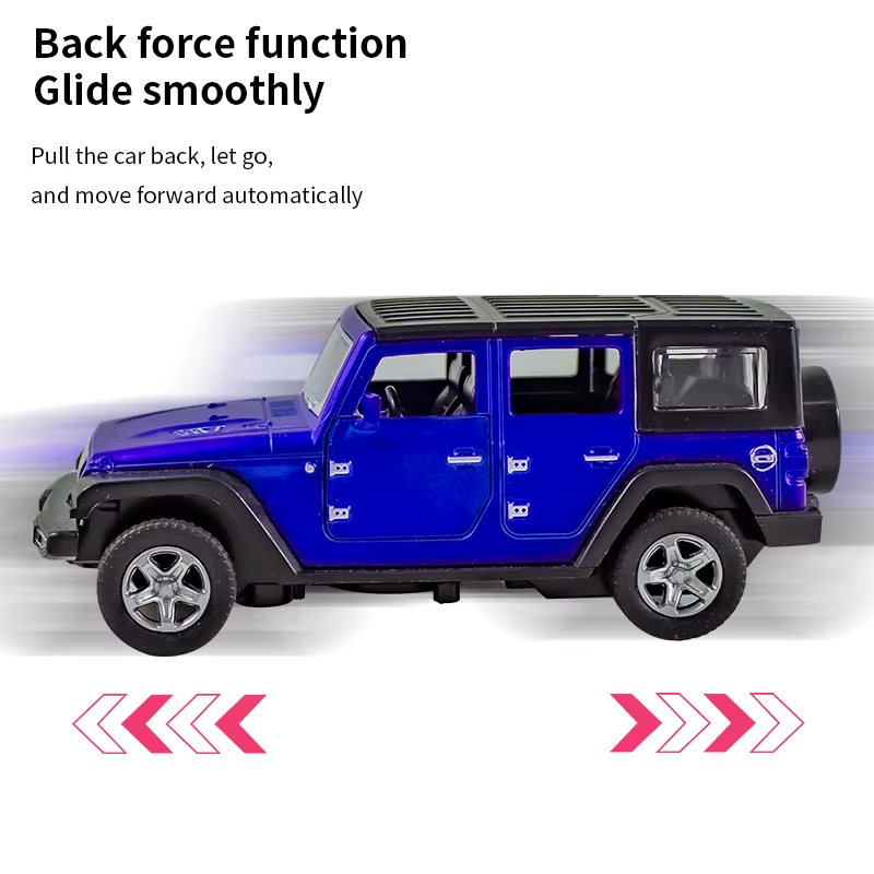 1:36 Alloy JEEPS Wrangler Car Model Simulation Off-Road Vehicle Pull Back Car De