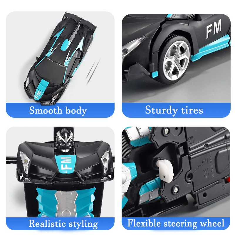 2IN1 Electric RC Car Transformation Robots One-Key Deformation Car Outdoor Remot