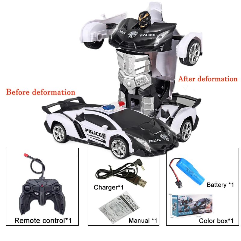 2IN1 Electric RC Car Transformation Robots One-Key Deformation Car Outdoor Remot