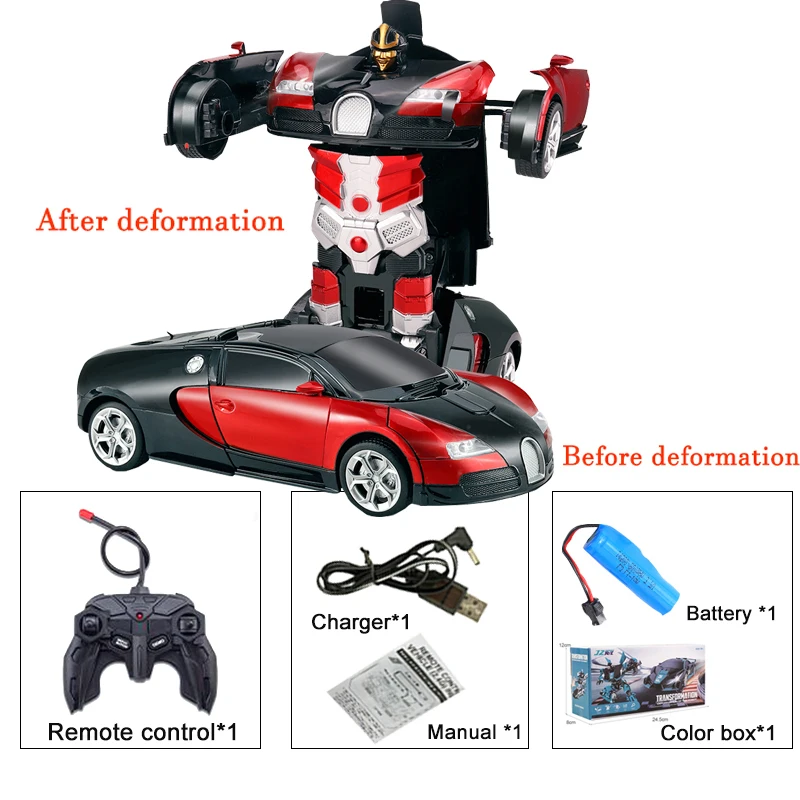 2IN1 Electric RC Car Transformation Robots One-Key Deformation Car Outdoor Remot