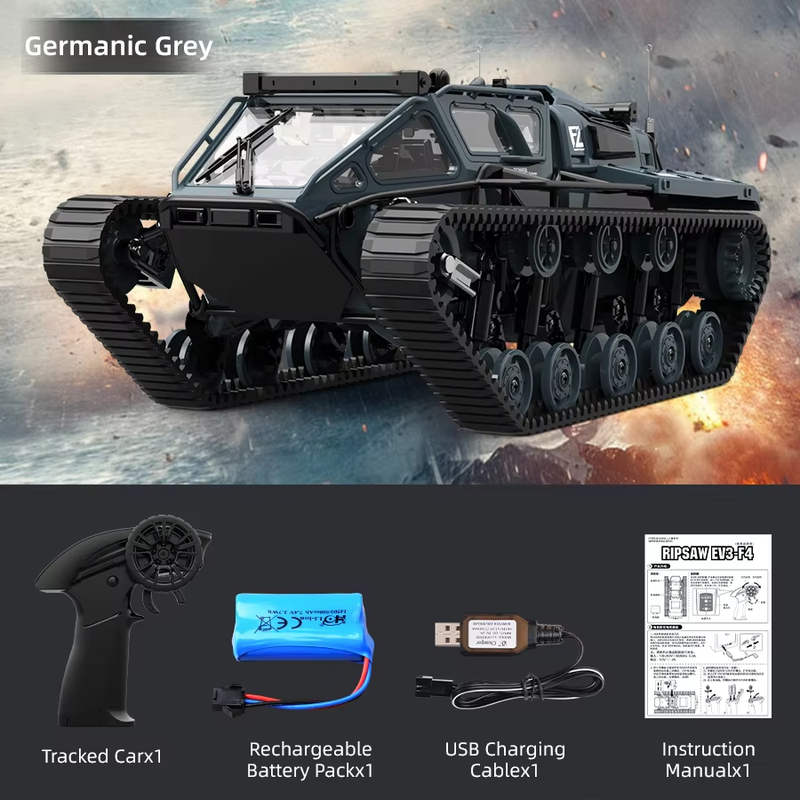 JJRC C8812 LED Light Full Scale Tracked Tank Simulation Model Toy RC Car Model D