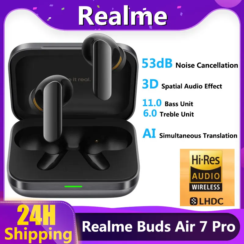 2025 Official Original Buds Air 7 Pro TWS Earphone 53Db Active Noise Cancelling