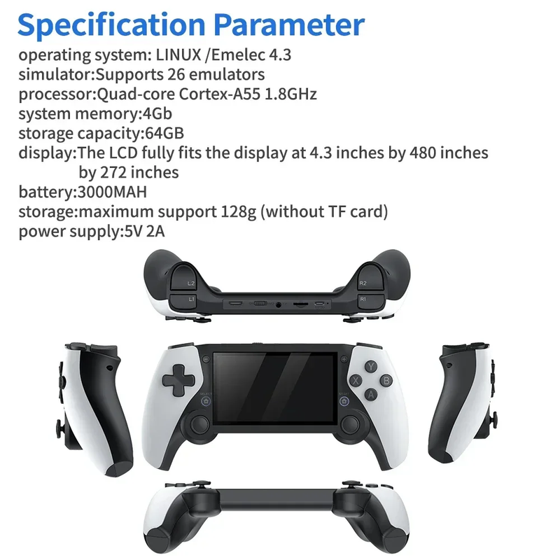 256G 70000+ Games 3D Joystick Handheld HDTV Game M25 4.3'' Screen Player Retro P