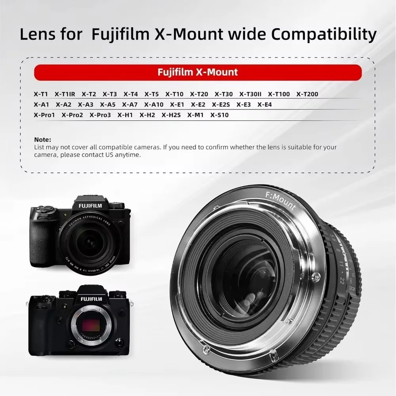 25Mm F1.7 Manual Camera Lens APS-C for Fuji X Canon RF Nikon Z M4/3 Sony E Mount