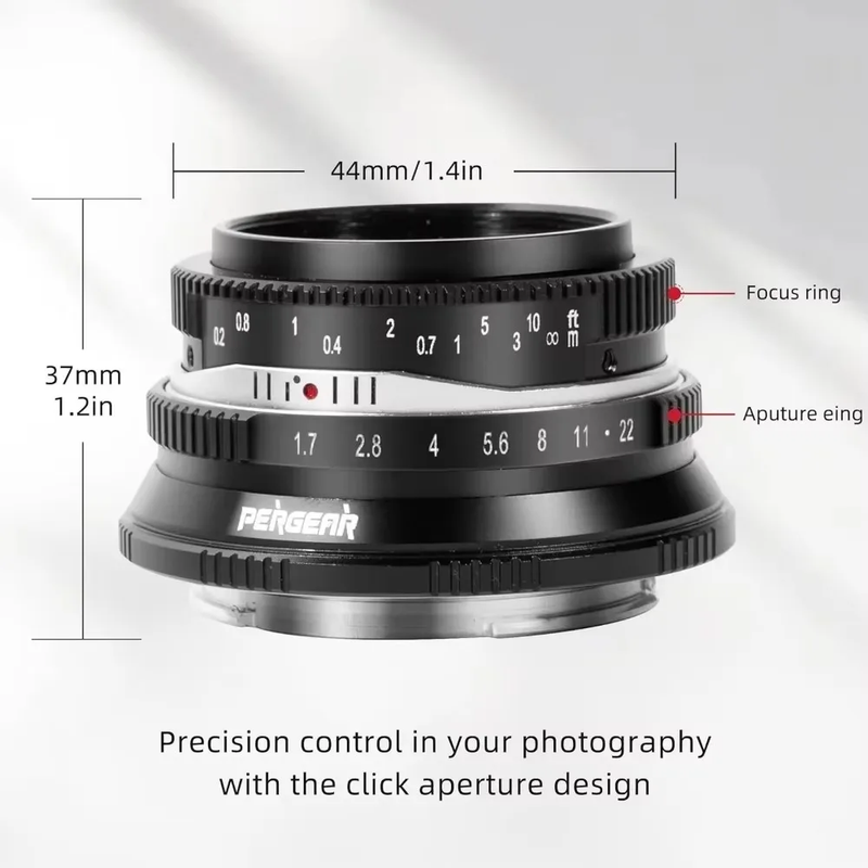 25Mm F1.7 Manual Camera Lens APS-C for Fuji X Canon RF Nikon Z M4/3 Sony E Mount