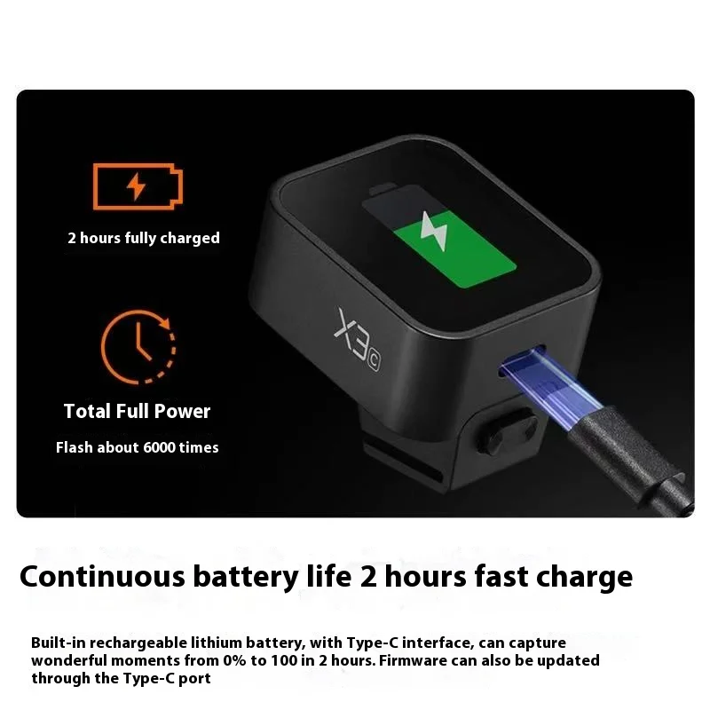 X3 TTL HSS 2.4G Wireless Flash Trigger OLED Touch Screen Transmitter Quick Charg