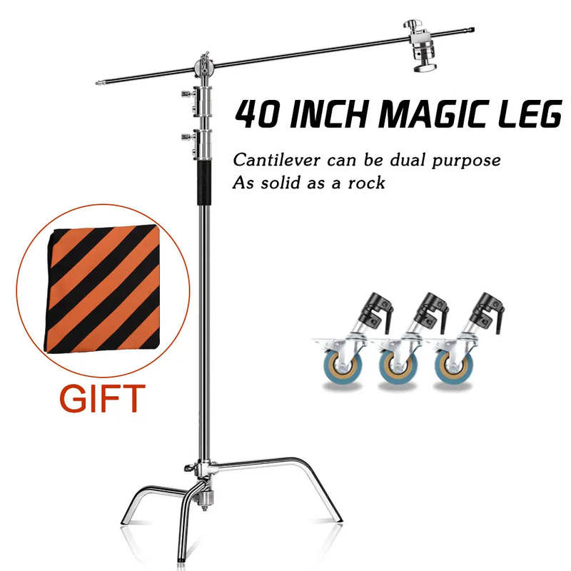 2.6M/8.5FT Stainless Steel Century Foldable Light Stand Tripod Magic Leg Photogr