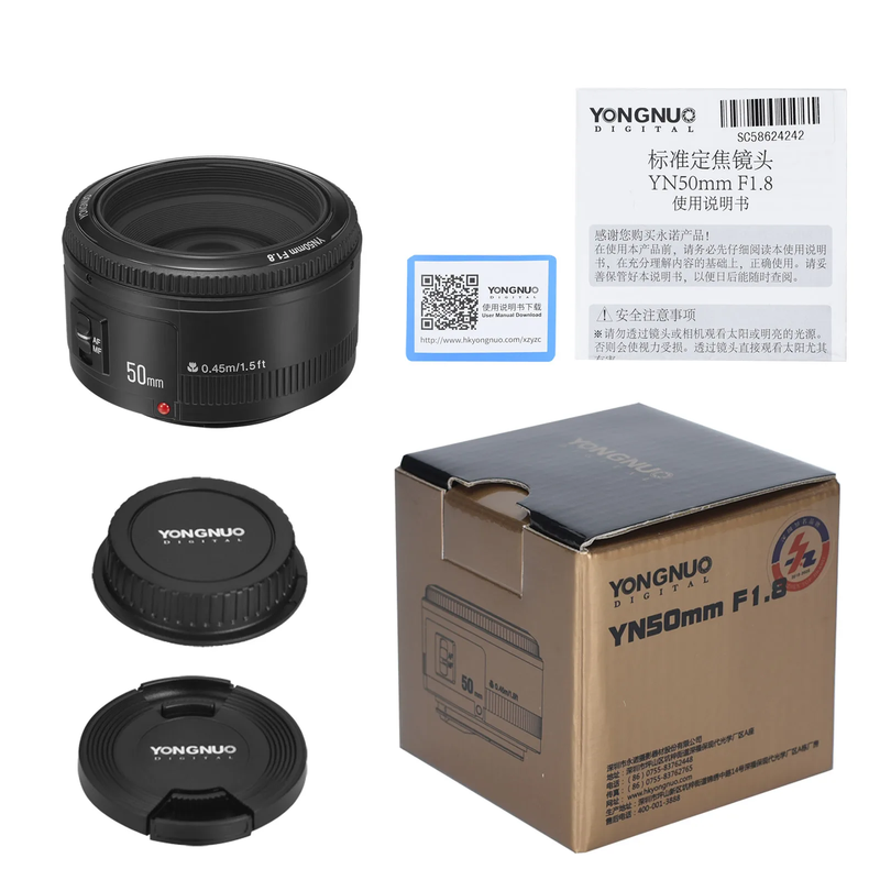 Yn50Mm F1.8 AF DSLR Lens Large Aperture Auto Focus Lens for Canon EF 60D 70D 5D2