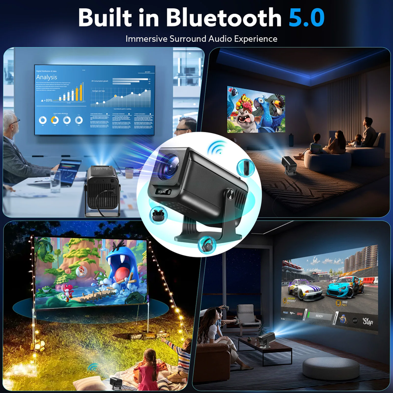 4K Full HD Projector SCILIVE Android 13 Dual Wifi6 3D Home Theater Portable Beam