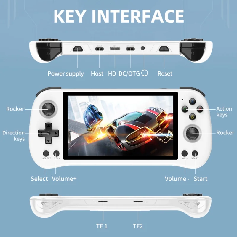 X55 5.5 Inch IPS Screen Handheld Game Console Open Source RK3566 Retro Video Gam