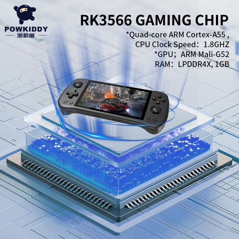 X55 5.5 Inch IPS Screen Handheld Game Console Open Source RK3566 Retro Video Gam