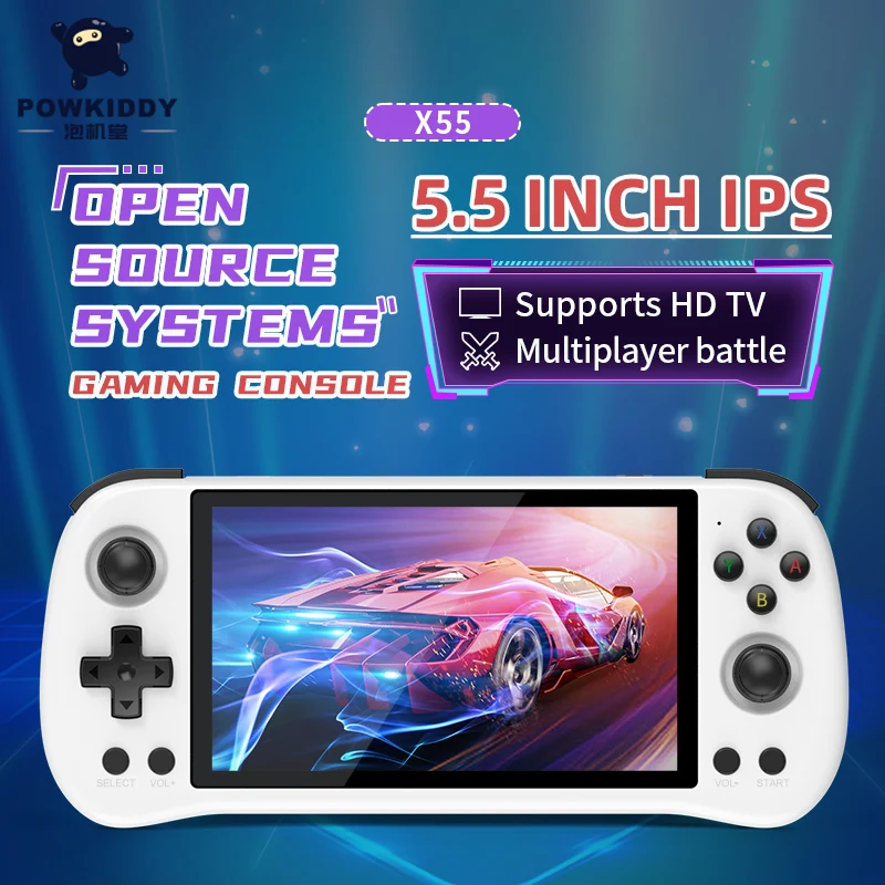 X55 5.5 Inch IPS Screen Handheld Game Console Open Source RK3566 Retro Video Gam