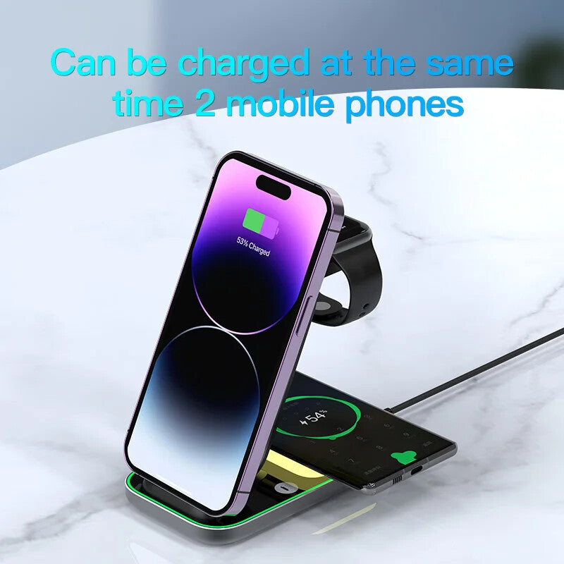 20W Wireless Charger Stand Pad for iPhone 15 14 13 12 11 Pro Samsung Xiaomi