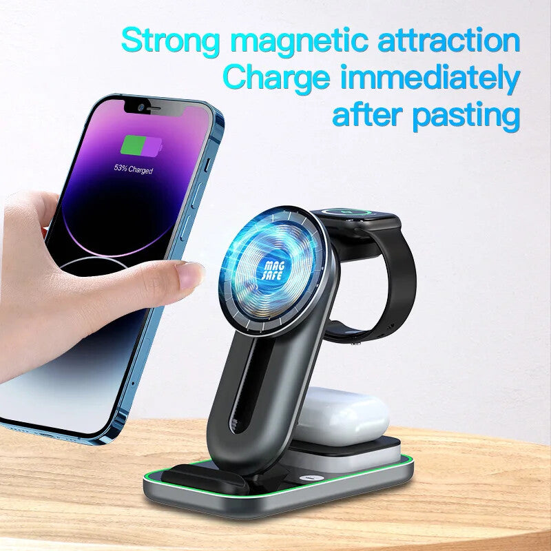 20W Wireless Charger Stand Pad for iPhone 15 14 13 12 11 Pro Samsung Xiaomi
