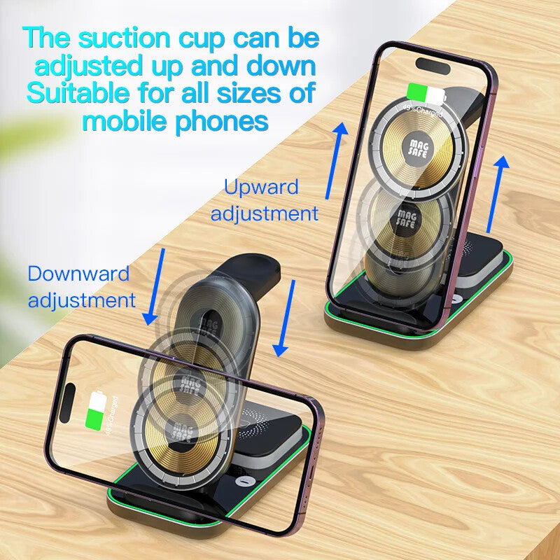 20W Wireless Charger Stand Pad for iPhone 15 14 13 12 11 Pro Samsung Xiaomi