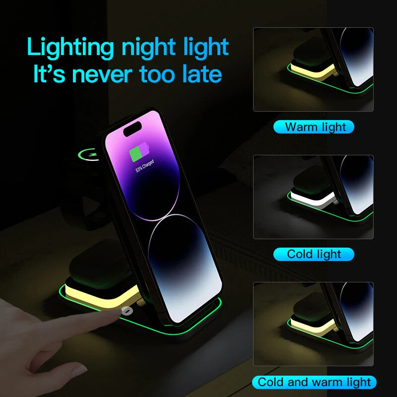 20W Wireless Charger Stand Pad for iPhone 15 14 13 12 11 Pro Samsung Xiaomi