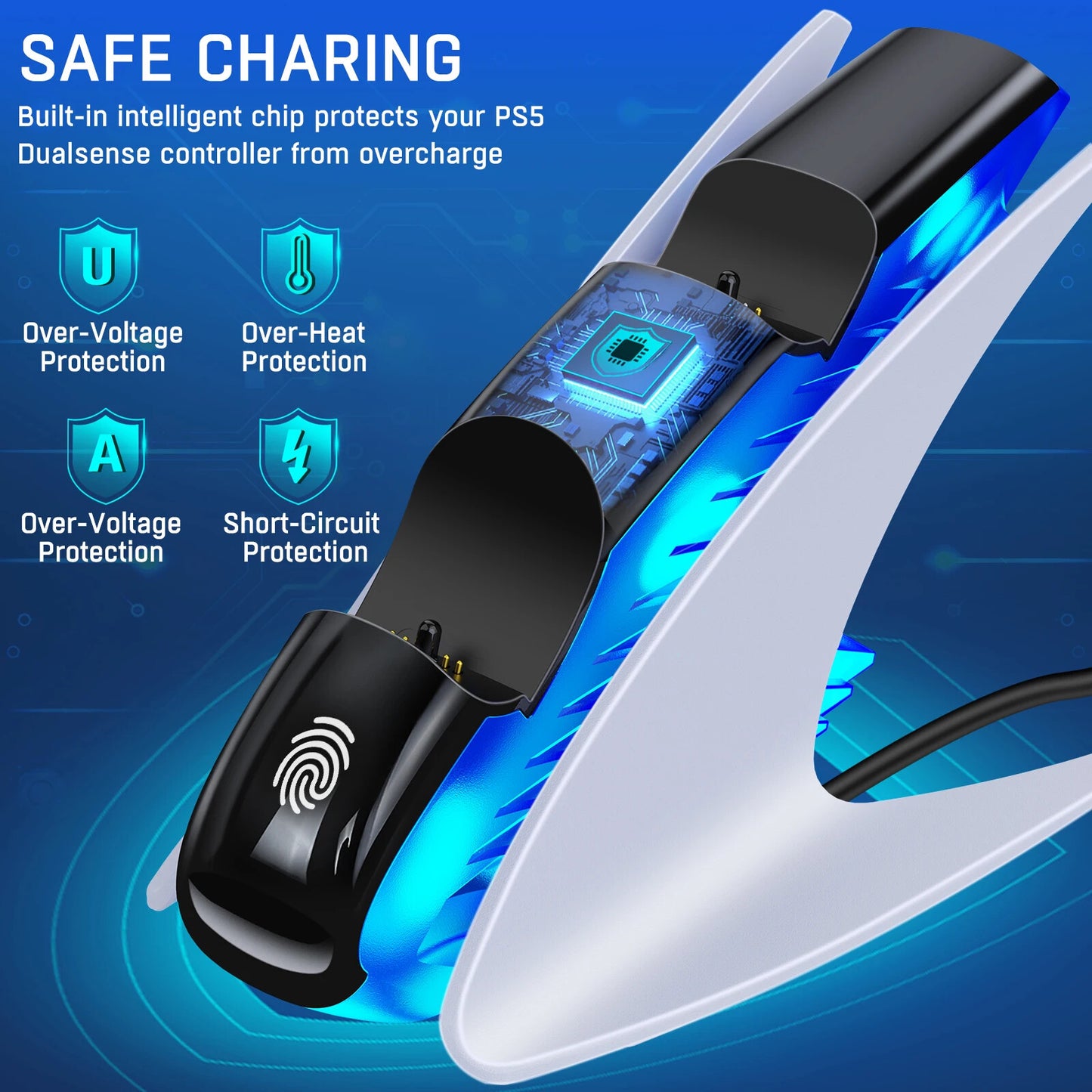 BEBONCOOL Dual Controller Charger For PS5 Charging Dock Station For Playstation