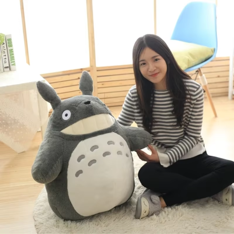 Cartoon Laugh Totoro Plush Toy Stuffed Movie Anime Grey Cat Plushies Totoro Hold