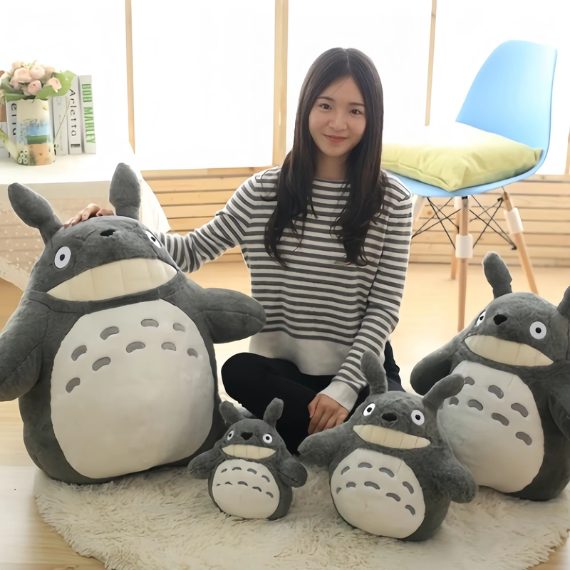Cartoon Laugh Totoro Plush Toy Stuffed Movie Anime Grey Cat Plushies Totoro Hold