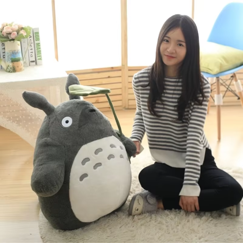 Cartoon Laugh Totoro Plush Toy Stuffed Movie Anime Grey Cat Plushies Totoro Hold
