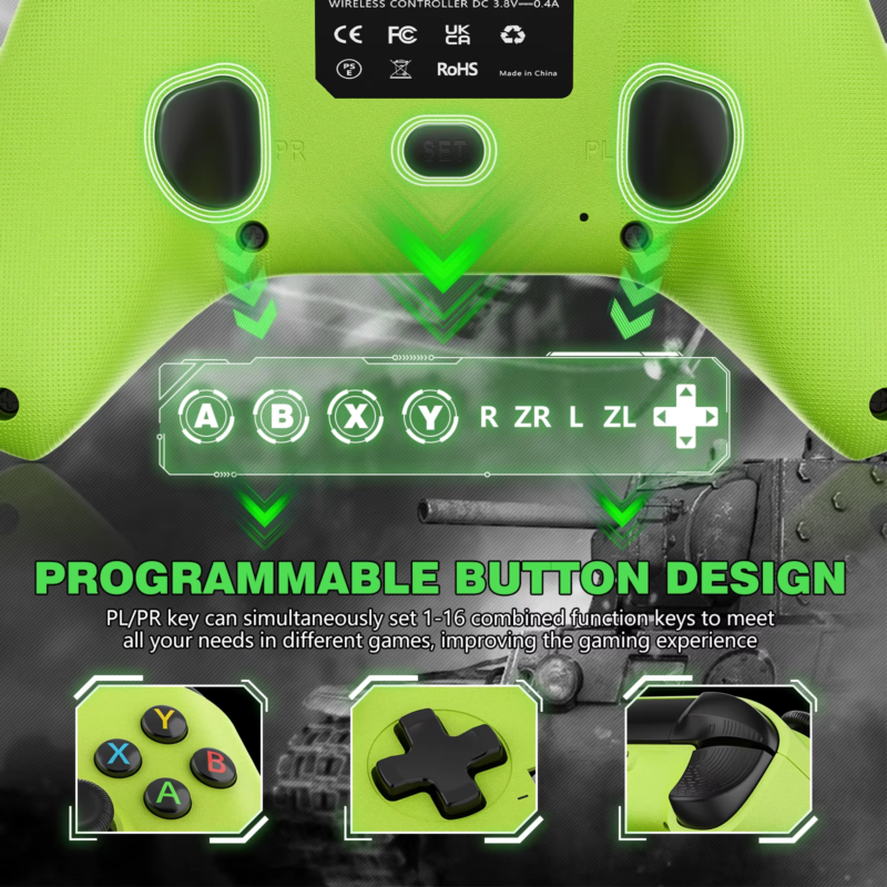 Wireless Gamepad for Xbox One Series X/S/Pc/Ios/Android/Steam 6 Axis Gyro with T