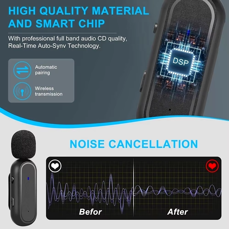 Xiaomi Wireless HD Radio Live Microphone Noise Cancel Dual Mic 20 Meters for Mo