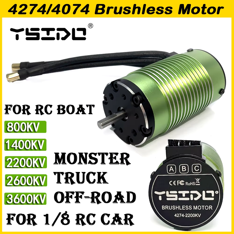 4274 800KV 1400KV 2200KV 3600KV Brushless Motor for RC ARRMA TRAXXAS EDF Boat 1/