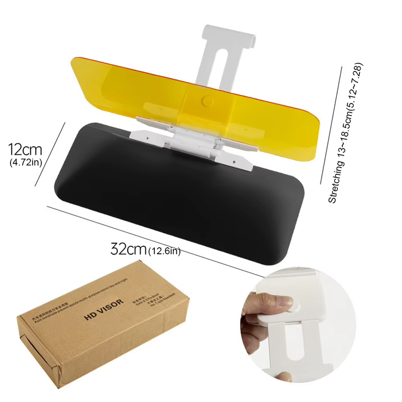 Day Night Vision Driving Mirror Adjustable Sun Visor Adjustable Sun Blocker Anti