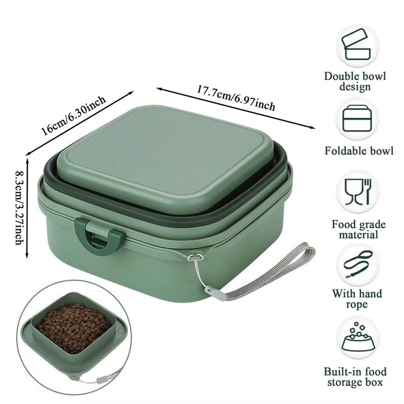 Dog Travel Bowl Food-Grade Leak-Proof Portable Dog Water Bowl with Lid Multi-Fun