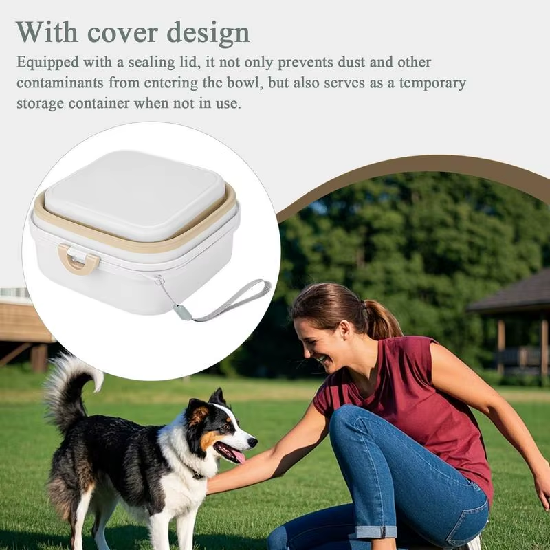 Dog Travel Bowl Food-Grade Leak-Proof Portable Dog Water Bowl with Lid Multi-Fun
