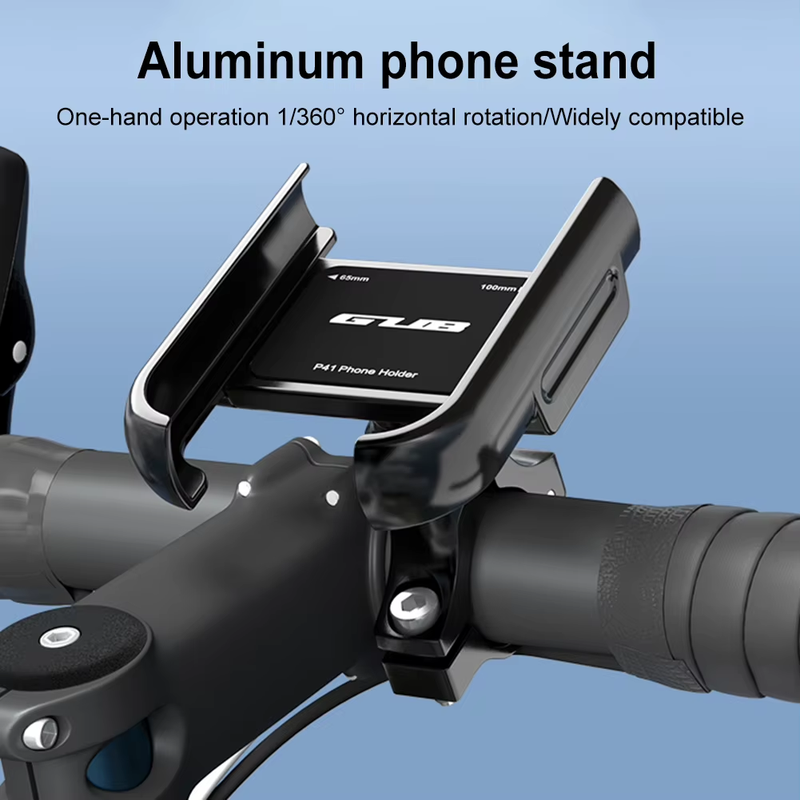 Bicycle Phone Holder Aluminum Alloy Bike Cell Phone Stand 360 Rotation Bicycle