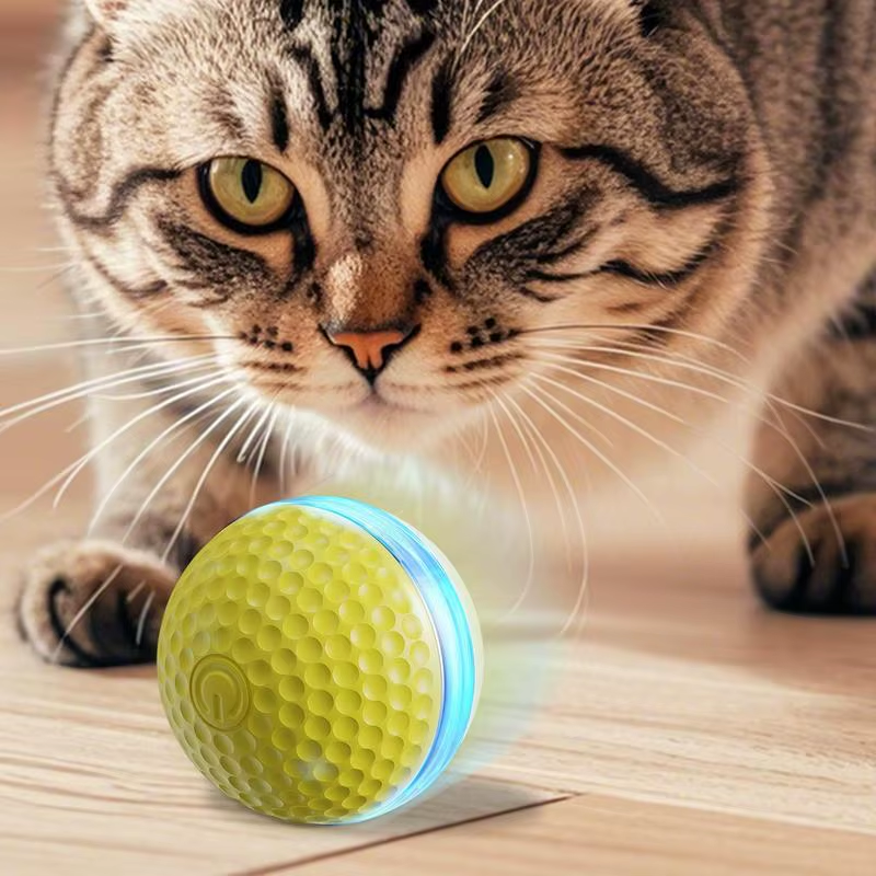 Cat Electronic Toy Automatic Moving Ball Cat Smart Rolling Ball Rechargeable 2 M