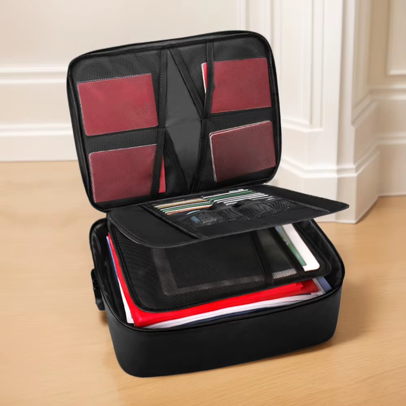 Document Organizer with Lock Fire Box Safe Fireproof Waterproof Box File Storage