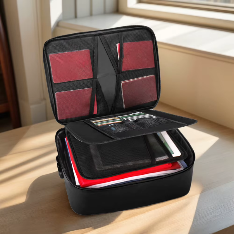 Document Organizer with Lock Fire Box Safe Fireproof Waterproof Box File Storage