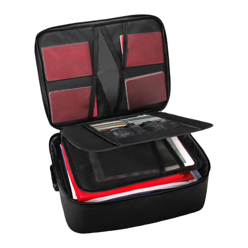 Document Organizer with Lock Fire Box Safe Fireproof Waterproof Box File Storage