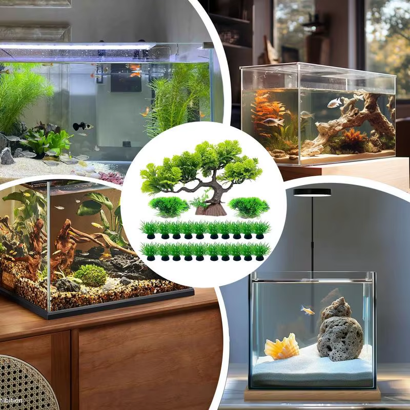 Artificial Water Plants Kit Simulation Betta Tank Plants Set Decorative Aquarium