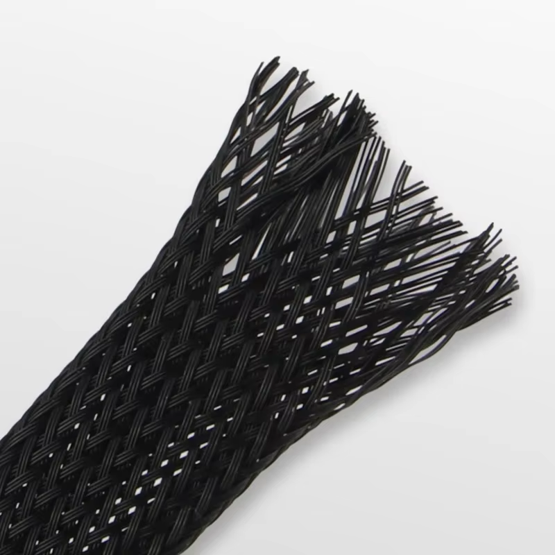 3M/9.85Ft PET Expandable Braided Sleeving Flexible Wire Mesh Sleeve Black for TV