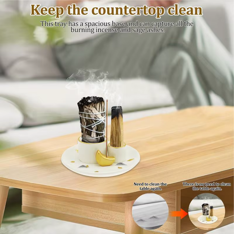 Ceramic Incense Holder Ceramic Incense Stick Burner Multi-Purpose Friends Family