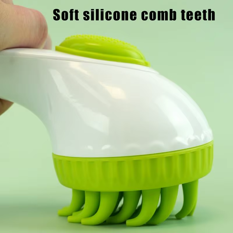 Dog Shampoo Brush Puppy Scalp Exfoliator Massager Long Handle Press Shampoo Brus