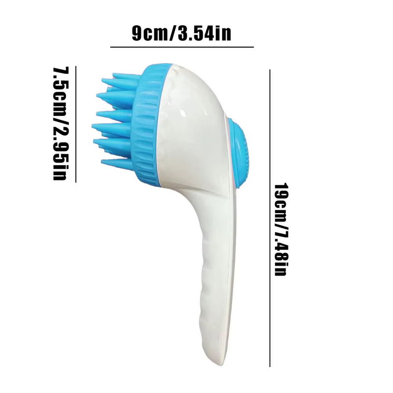 Dog Shampoo Brush Puppy Scalp Exfoliator Massager Long Handle Press Shampoo Brus