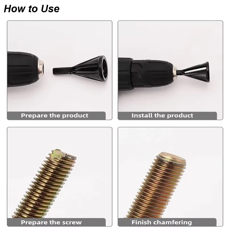 Deburring External Chamfer Tool Metal Hex Triangle Trimming Drill Bit for Stainl
