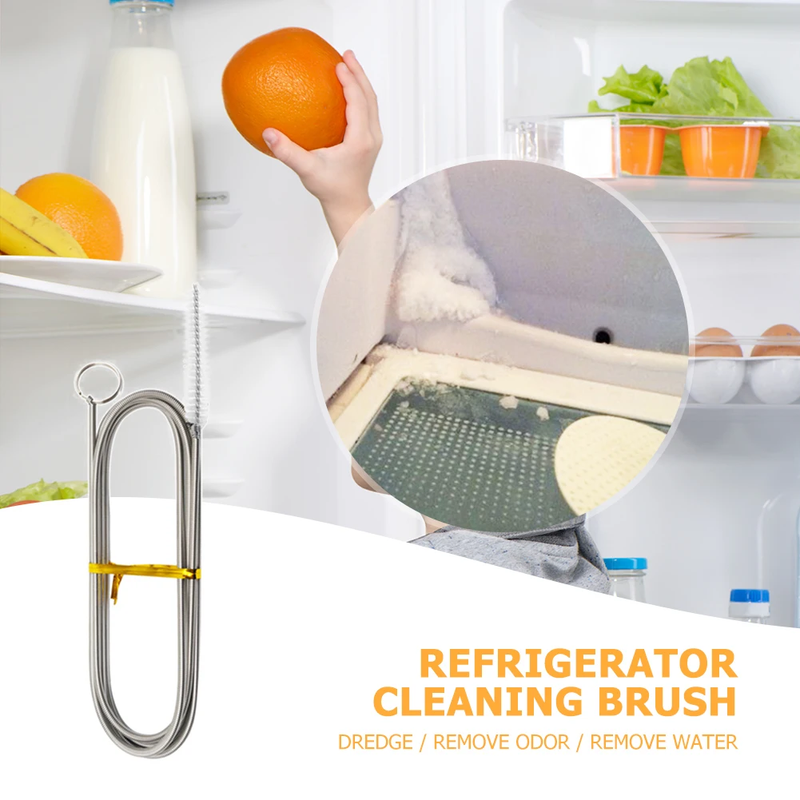 5-20PCS Flexible Drain Brush Stainless Steel Long Refrigerator Cleaning Brush Pi