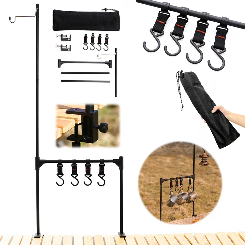 Camping Storage Bracket with Hook Picnic Tableware Rack Multifunction Tableware