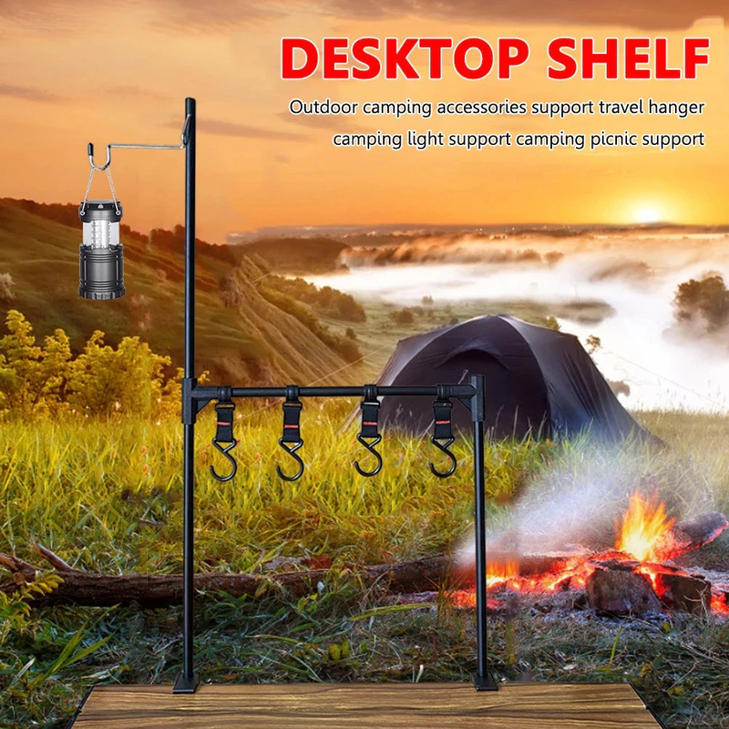 Camping Storage Bracket with Hook Picnic Tableware Rack Multifunction Tableware